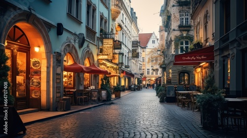 Beautiful views of European streets photo