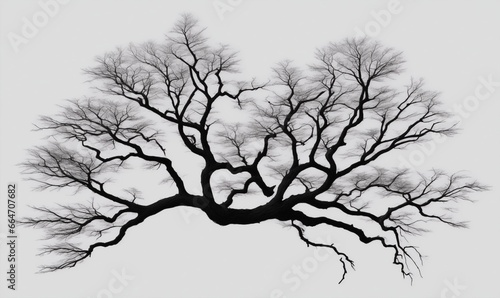 Wallpaper Mural Dead dried tree on plain white background from AI Generative Torontodigital.ca
