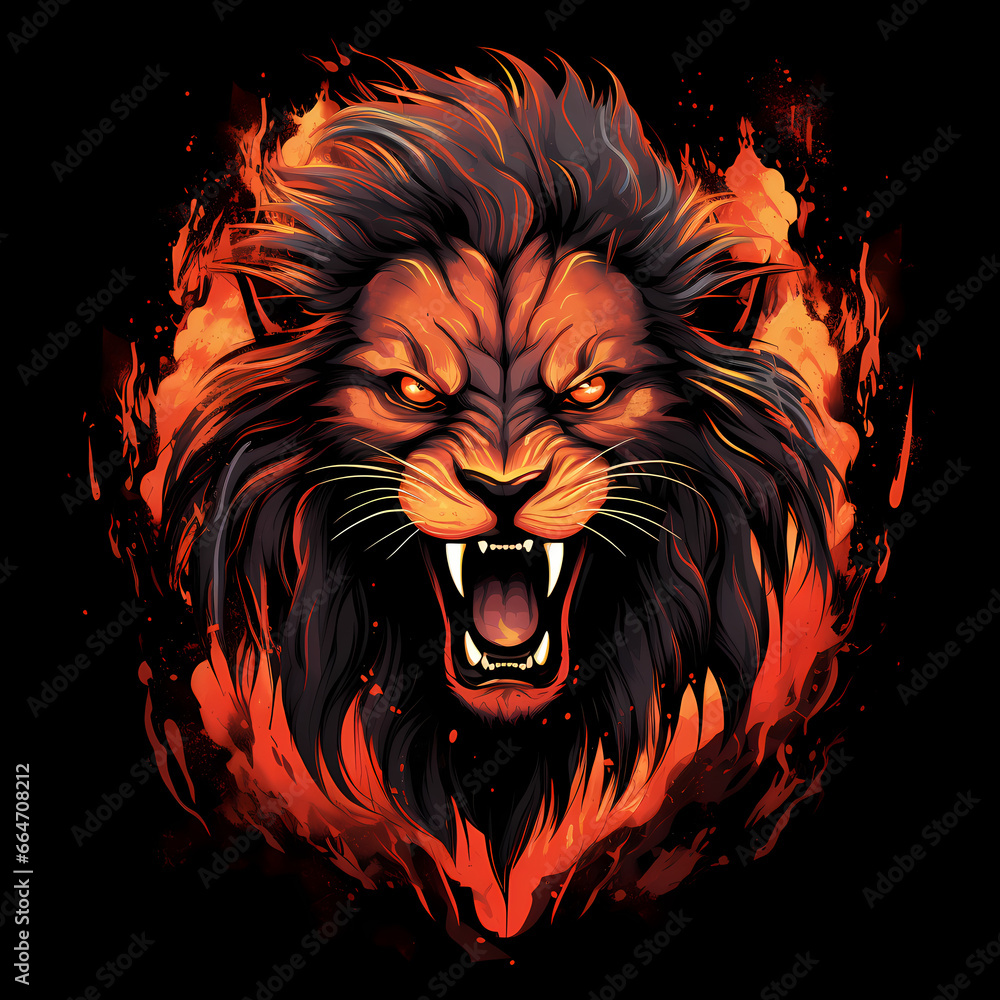 Fototapeta premium Flaming Lion