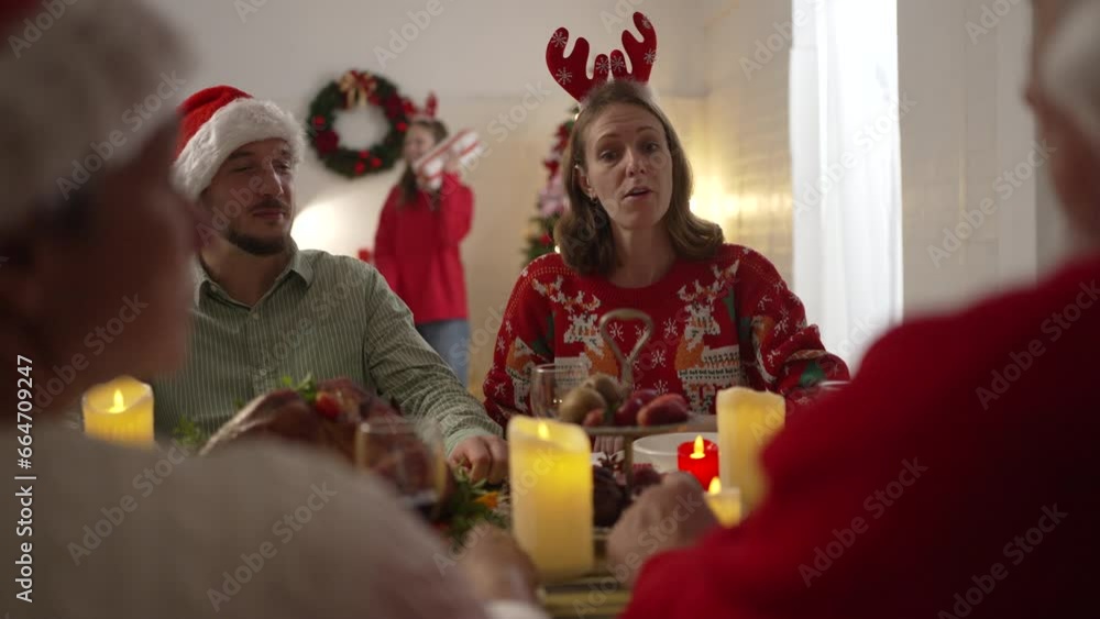 People celebrate for Christmas. People celebrate for Christmas.