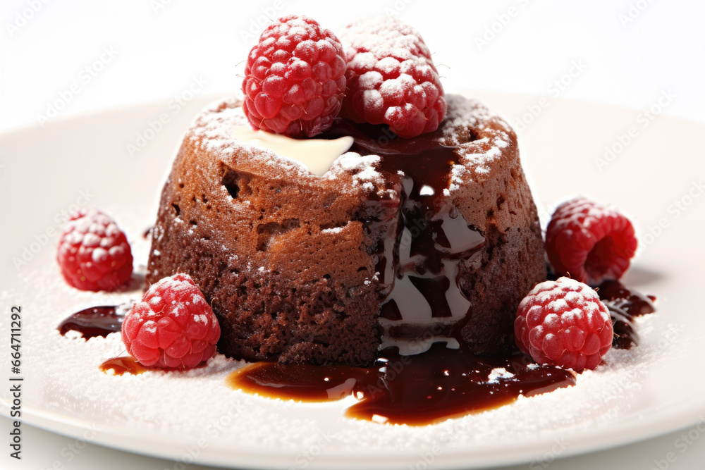 Molten lava cake with berries Molten lava cake with berries