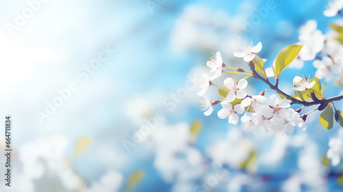 a fresh spring blue sunny sky background with blurred style