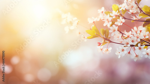 abstract sunny beautiful spring background spring blurred background © BornHappy