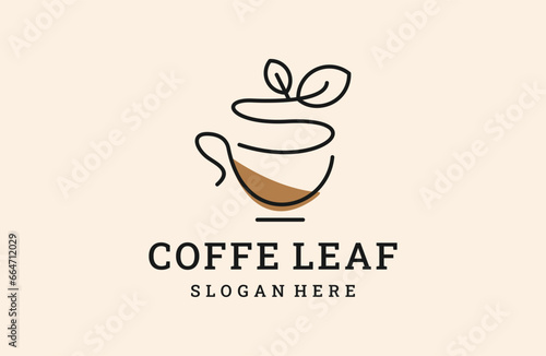 coffe leaf logo icon design template vector illustration
