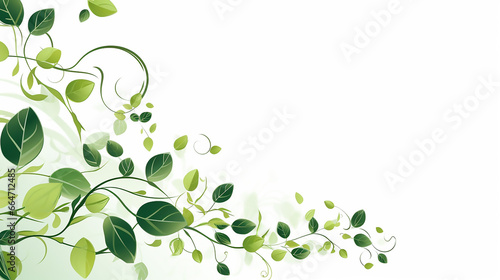 simple design with green nature leaves on white background isolated on white background