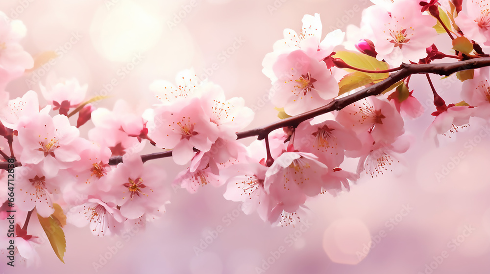 beautiful bokeh spring cherry blossom spring background