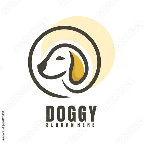 Line Doggy Mascot Logo