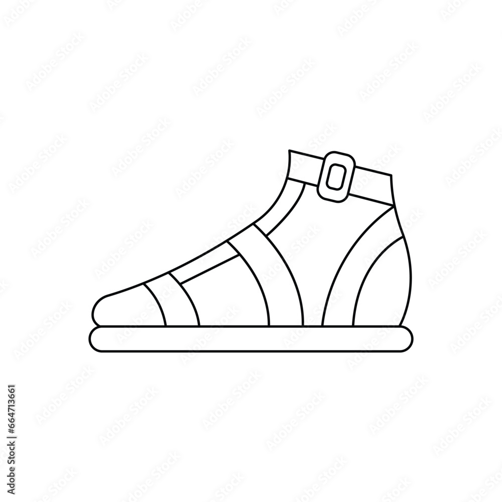 Gladiator shoes icon design. isolated on white background. vector illustration Gladiator shoes icon design. isolated on white background. vector illustration