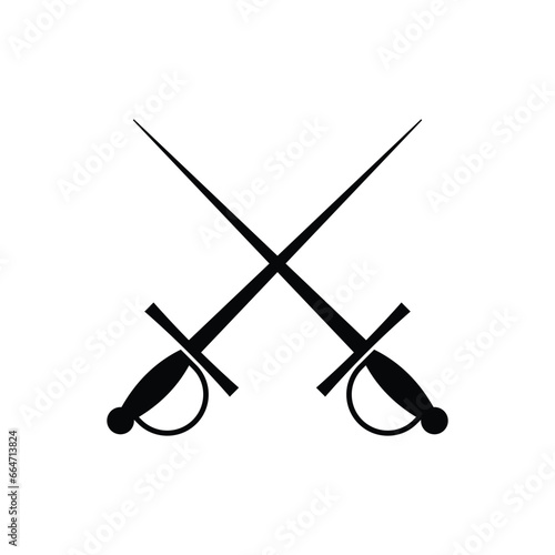 Fencing rapier icon design. isolated on white background. vector illustration