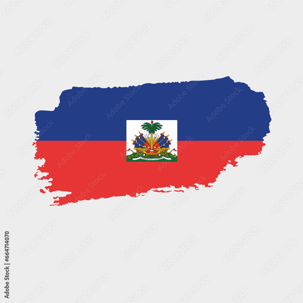 Haiti flag with grunge texture. Vector illustration of national flag painted with brush with grunge effect and watercolor stroke. Happy Independence Day. Haiti flag with grunge texture. Vector illustration of national flag painted with brush with grunge effect and watercolor stroke. Happy Independence Day.