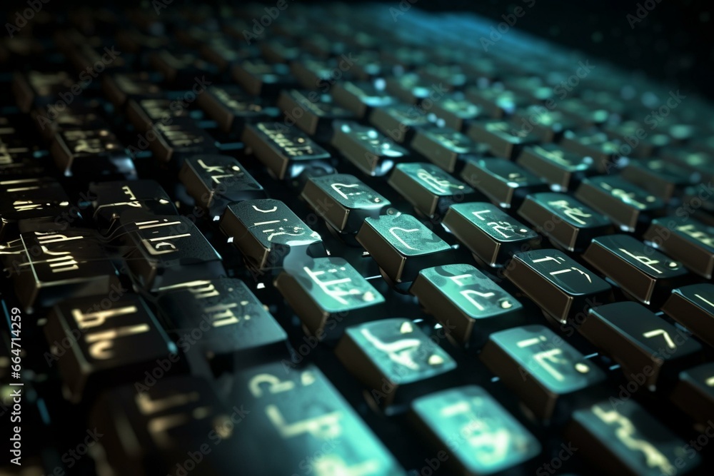 a computer keyboard and a series of binary code. Generative AI