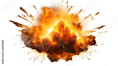 realistic explosion on white background photo