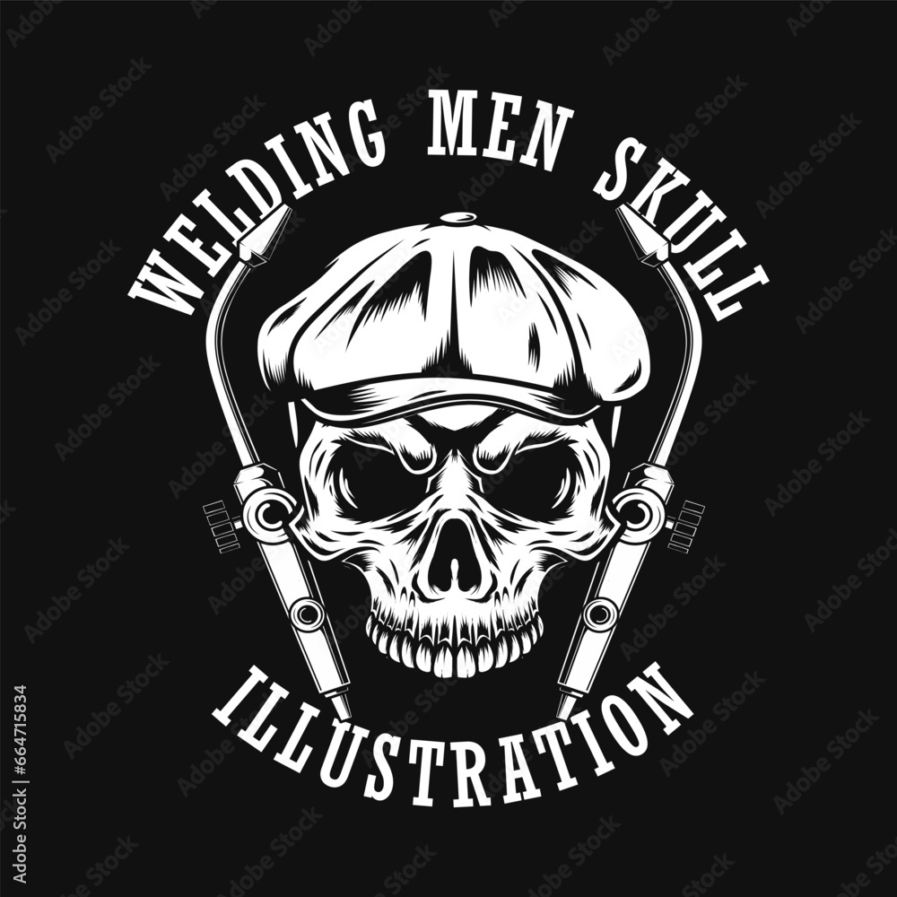 Fototapeta premium welding men skull vector illustration