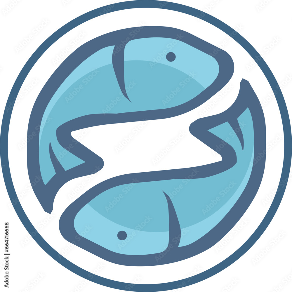 Obraz premium Pisces zodiac icon