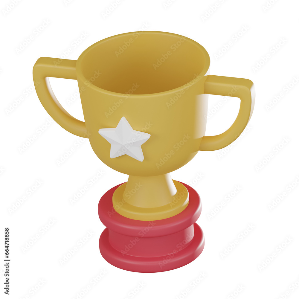 Startup Victory Champion Trophy Icon 3d render. Startup Victory Champion Trophy Icon 3d render.