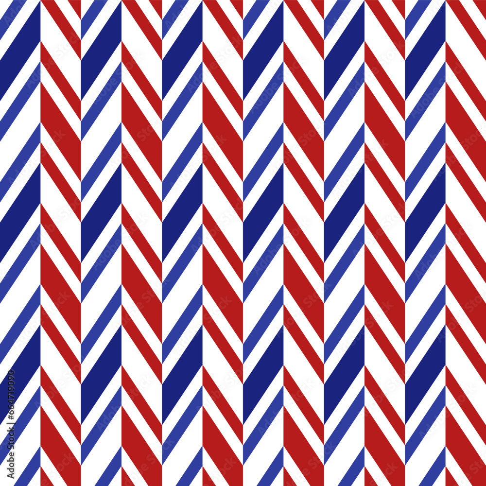 4th of July shade herringbone pattern. Herringbone vector pattern. Seamless geometric pattern for clothing, wrapping paper, backdrop, background, gift card.