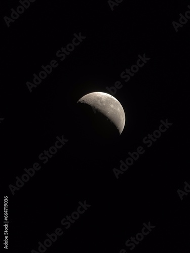 The Waning Crescent Moon seen with a telescope.
