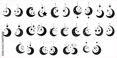 Moon and star silhouette