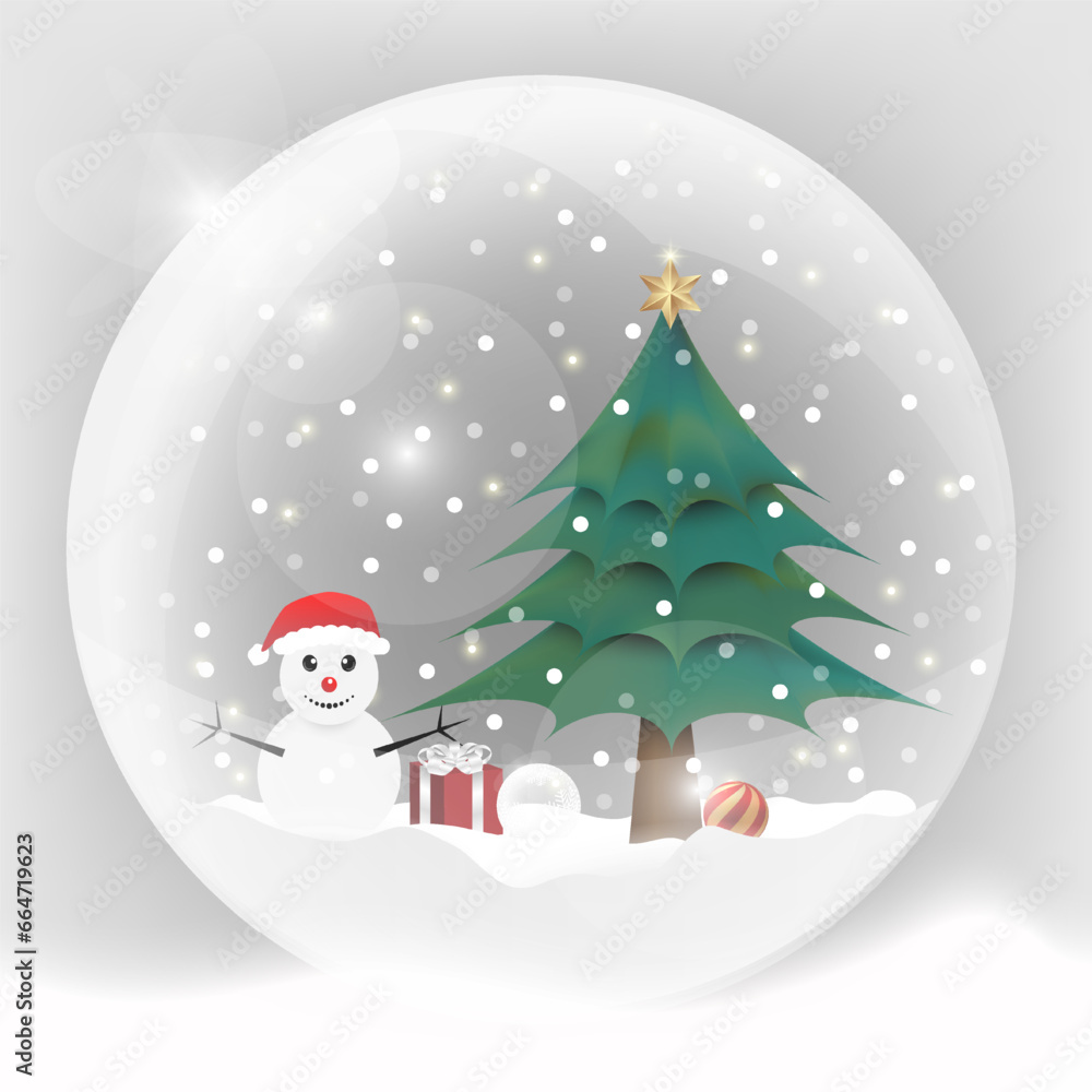 Christmas snow globe vector design Christmas snow globe vector design