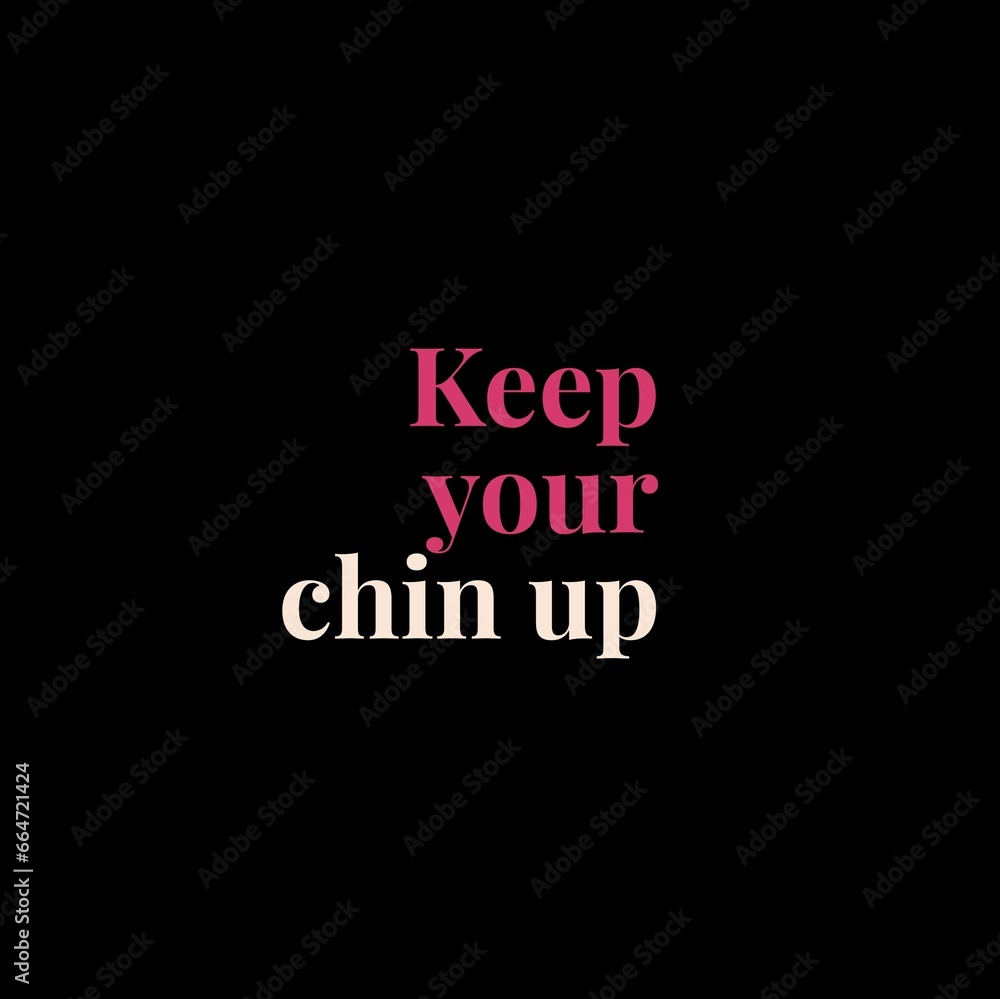 keep your chin up motivational quotes for motivation, inspiration, success, a successful life, and t-shirts.
