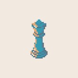 Chess figures pixel art 8 bit sprite.