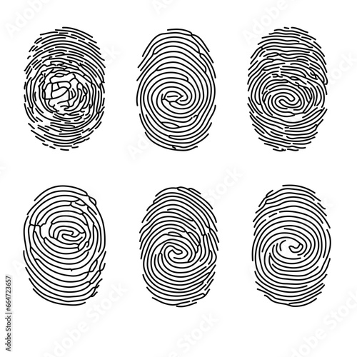 Finger Print outline vector. Generative AI