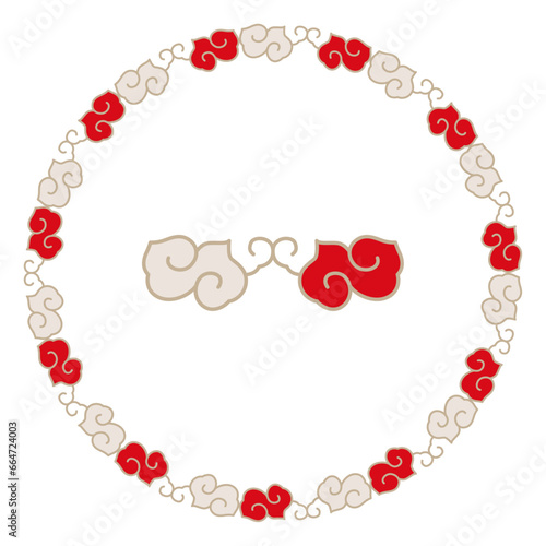 Luxury festive Chinese oriental traditional culture premium classical decoration red gold line art design vector illustration. Covers, greeting cards, logos, packaging, posters, backgrounds -Greeting 
