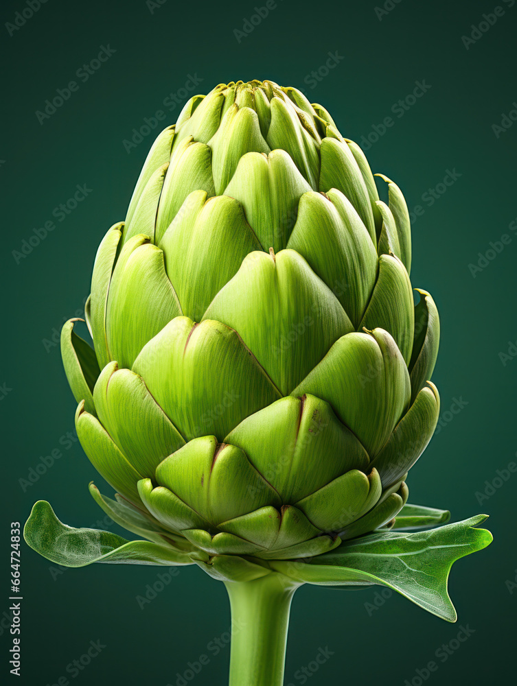 Fototapeta premium Artichoke Studio Shot Isolated on Clear Background, Food Photography, Generative AI