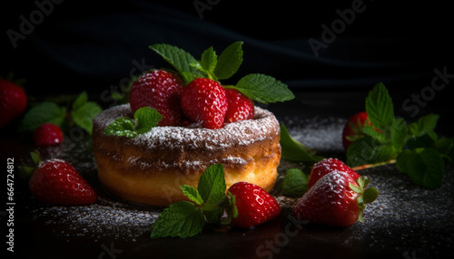 Freshness and sweetness on a plate  a gourmet berry indulgence generated by AI