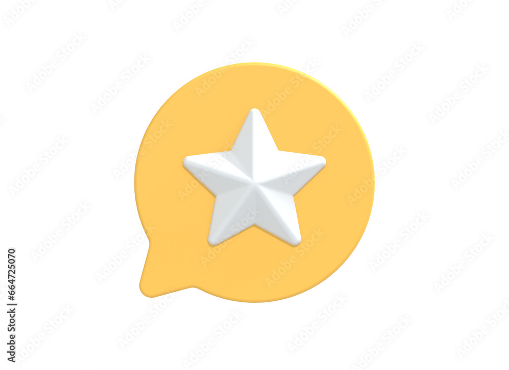 Star icon for social media or web. 3d render illustration Star icon for social media or web. 3d render illustration
