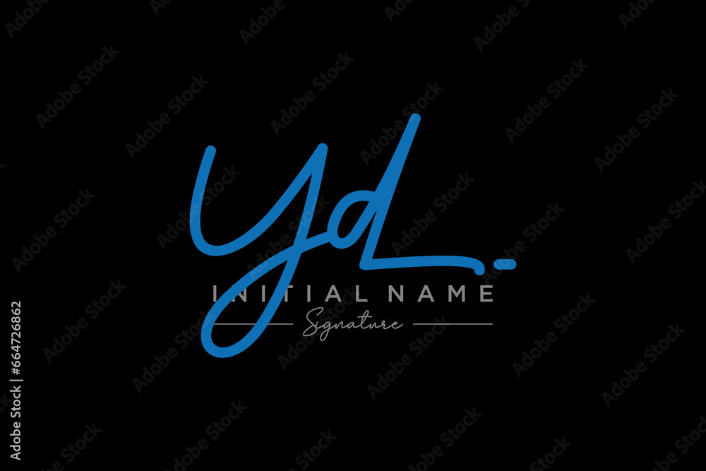 Obraz premium Initial YD signature logo template vector. Hand drawn Calligraphy lettering Vector illustration.
