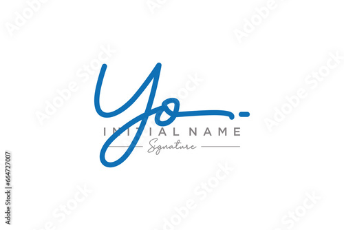 Initial YO signature logo template vector. Hand drawn Calligraphy lettering Vector illustration.