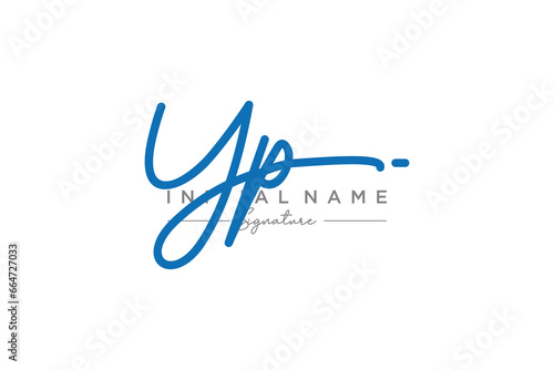 Initial YP signature logo template vector. Hand drawn Calligraphy lettering Vector illustration.