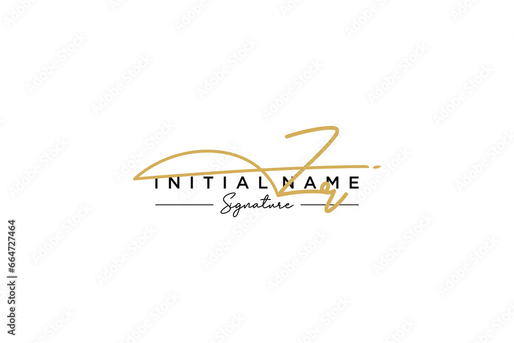Initial ZR signature logo template vector. Hand drawn Calligraphy lettering Vector illustration.