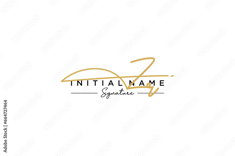 Initial ZR signature logo template vector. Hand drawn Calligraphy lettering Vector illustration. Initial ZR signature logo template vector. Hand drawn Calligraphy lettering Vector illustration.