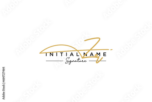 Initial ZR signature logo template vector. Hand drawn Calligraphy lettering Vector illustration.