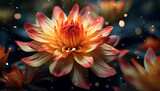 Vibrant pink lotus flower blossoms in a tranquil underwater garden generated by AI