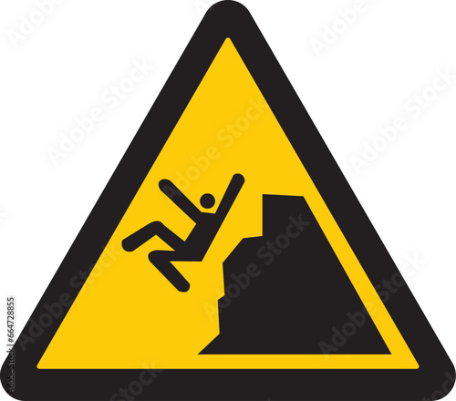 excavación profunda, riesgo de caida, cuidado sus pasos, peligro, precaucion, señal, simbolo, deep excavation, risk of falling, watch your step, danger, precaution, sign, symbol