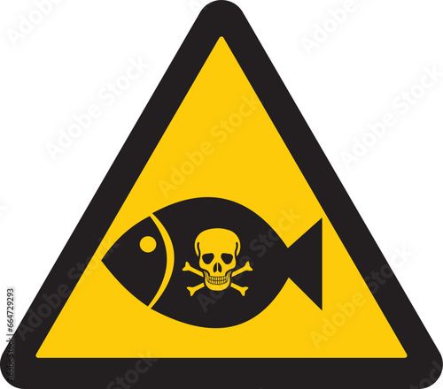 peces venenosos, materiales o quimicos toxicos, veneno, precaución, señal, simbolo, poisonous fish, poisonous materials or chemicals, poison, precaution, sign, symbol.