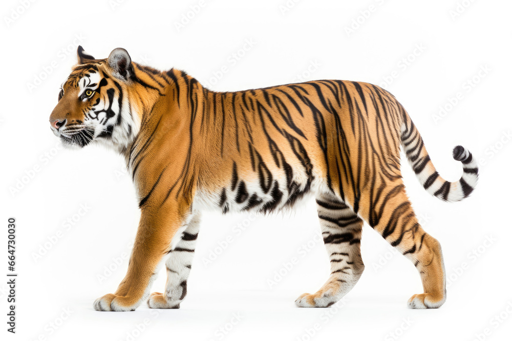 Ussuri tiger isolated on a white background