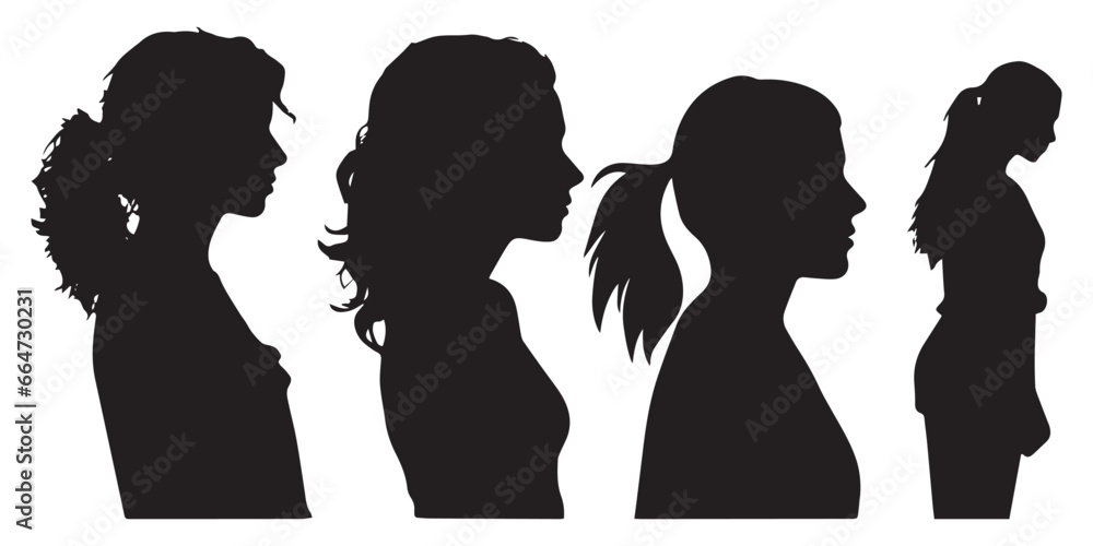Set of silhouette of a girl vector illustration Set of silhouette of a girl vector illustration