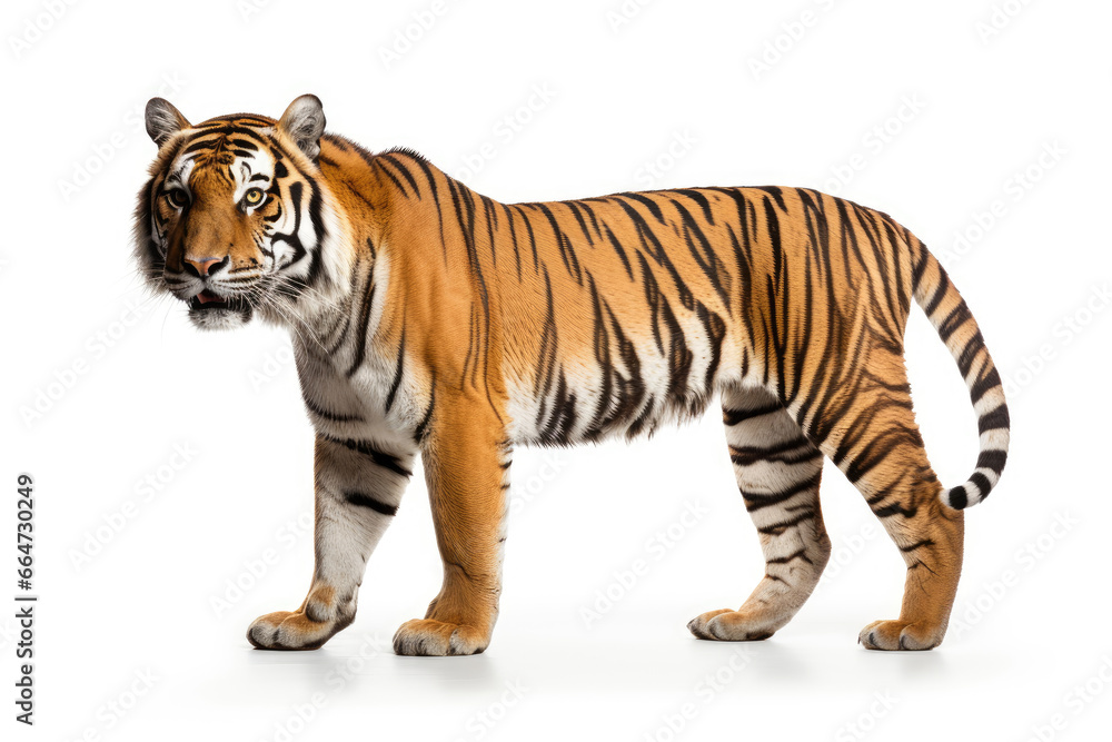 Ussuri tiger isolated on a white background