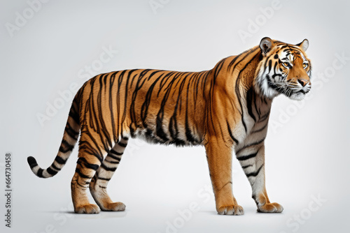 Ussuri tiger isolated on a white background