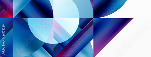 Minimalist background with square-tiled geometric circles, symphony of precise patterns. Interlocking shapes create tranquil yet captivating backdrop, blending modernity and structured elegance