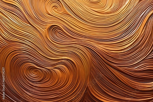 Bronze Color Fragment of Artwork on Paper with Wavy Pattern - A Captivating Visual of Metallic Hues and Intricate Design, generative AI