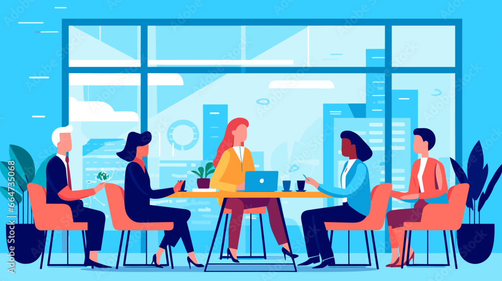 Concept vector illustration of business meeting. Concept vector illustration of business meeting.