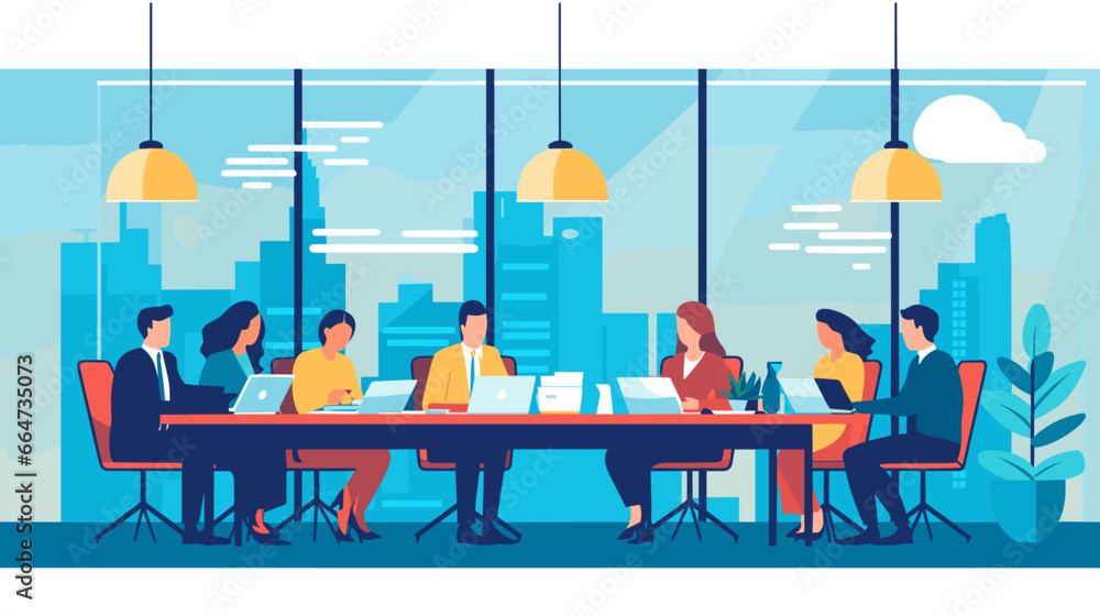 Concept vector illustration of business meeting. Concept vector illustration of business meeting.