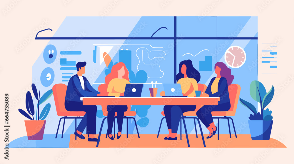 Concept vector illustration of business meeting.