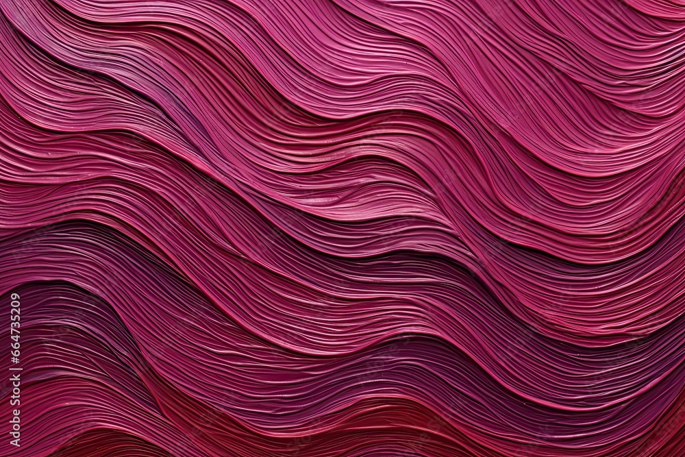 Burgundy Color Fragment Artwork: Wavy Pattern on Paper, generative AI