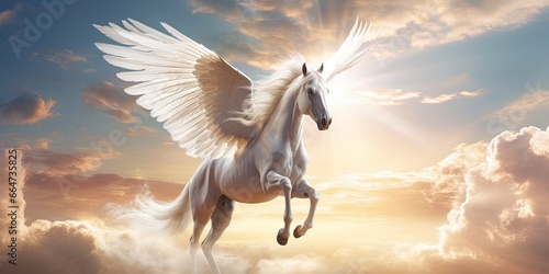 A white horse with wings. © Sajeda